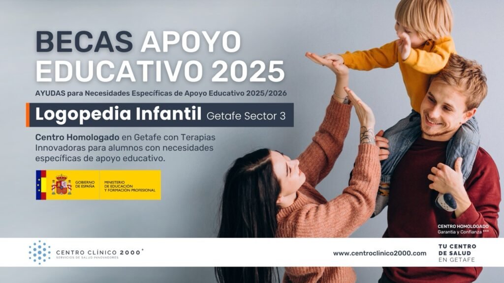 Ayudas para alumnado con necesidades específicas de apoyo educativo en Getafe Sector 3, Centro Clínico 2000. ayudas logopedia infantil, centro homologado logopedia Getafe, trastornos del lenguaje niños.