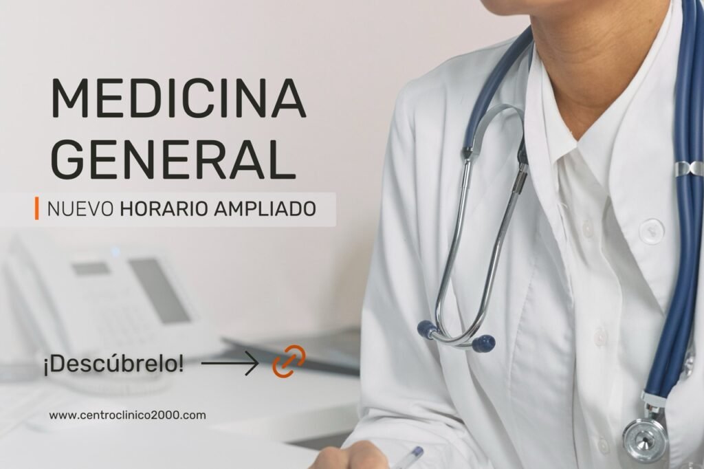 Ampliación horario Medicina General Getafe · Centro Clínico 2000 · Lunes a Viernes 8 a 21h